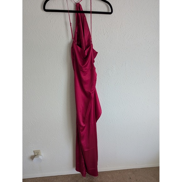 Babyboo Ariel maxi dress red size S NWT one shoulder thigh slit - Picture 6 of 8